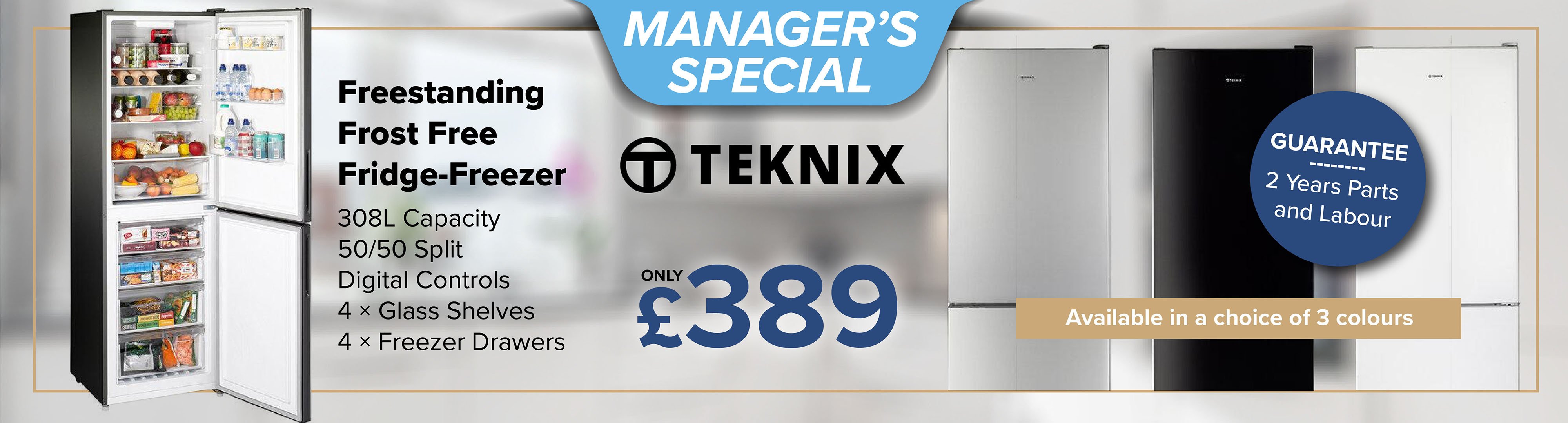 Teknix top fridge freezer