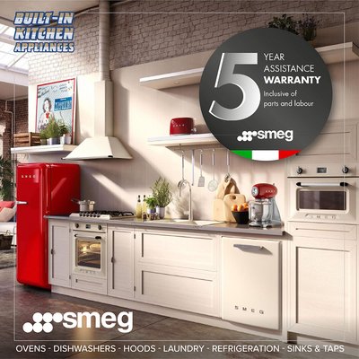 Browse Smeg Kitchen appliances with 5 year warranty