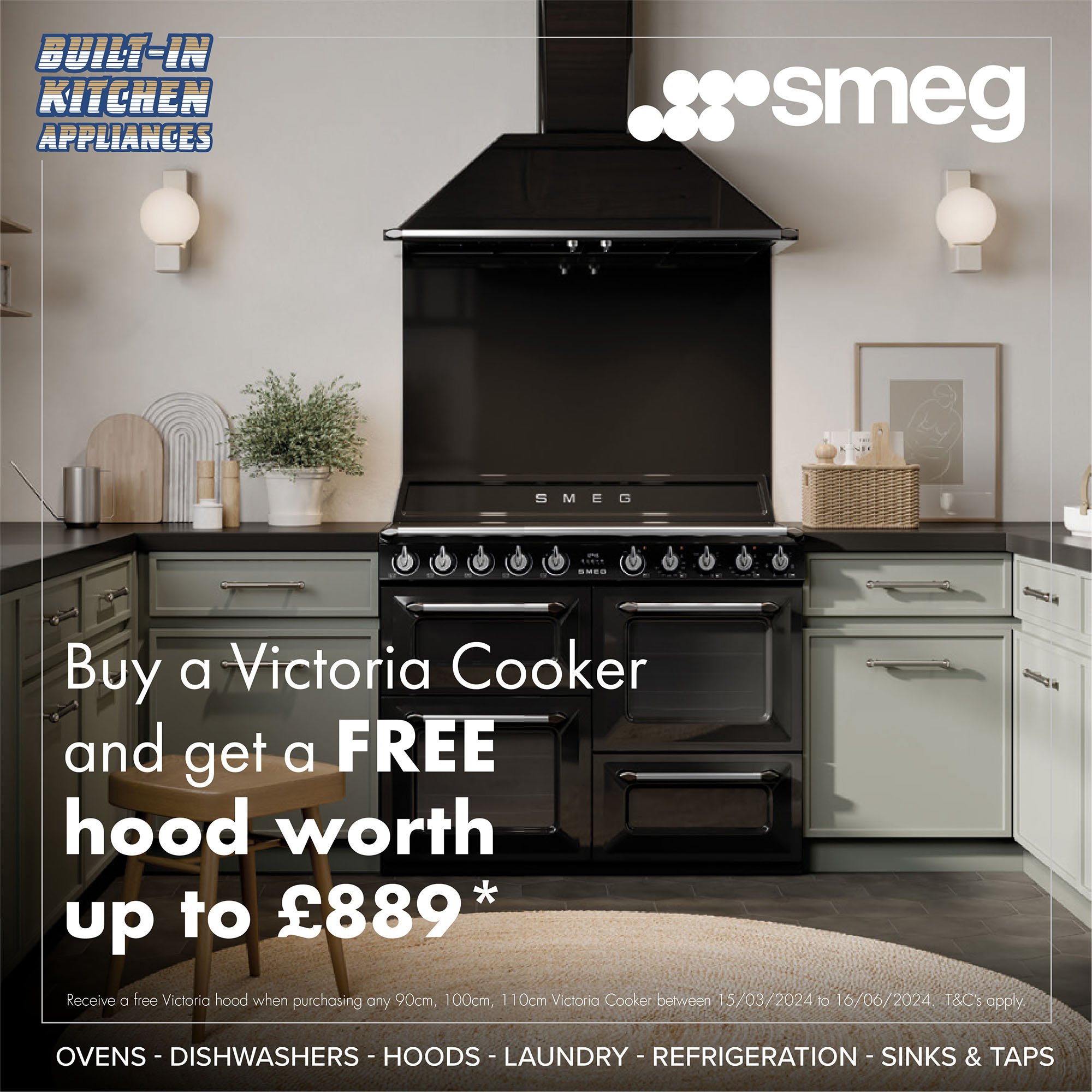 Get FREE hood with smeg Victoria Cooker - Ends  16-06-24