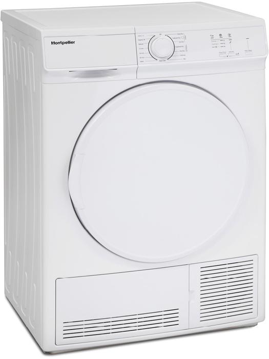 Montpellier MCD7W 7kg 59.6cm wide Condenser Freestanding Dryer White ...