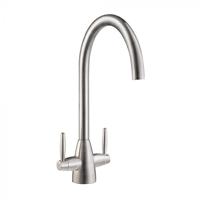 Homestyle HS935B Twin lever Swan Neck Tap Brushed Steel