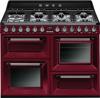 Smeg TR4110RW1 Victoria 110cm 4 cavity Cooker with Gas hob Dual Fuel Range Cooker Red Wine
