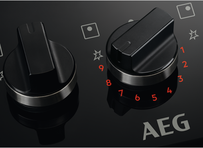 AEG HKB75450NB 8000 Series Flamelight Gas On Glass 75cm Gas Hob Black