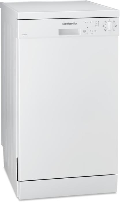 Montpellier DW1065W Slimline 10 Place Settings Freestanding Dishwasher White