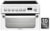 Hotpoint HUE61PS 60cm Electric Double Cooker Ceramic Hob Freestanding Electric Cooker White