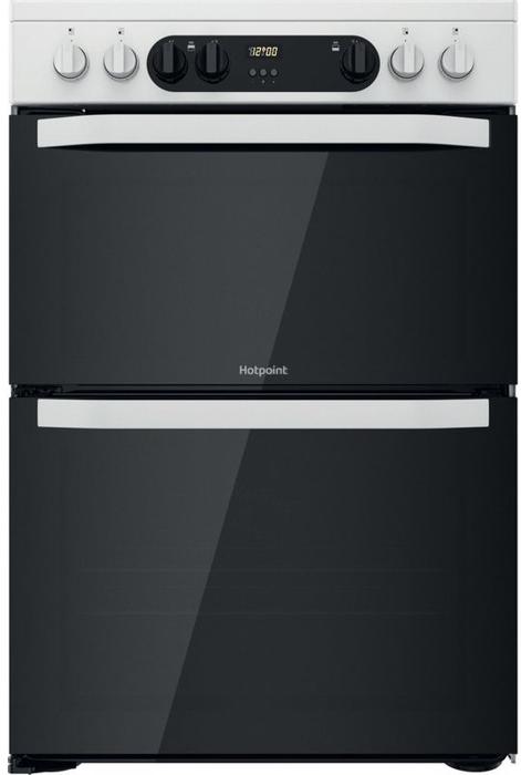 Hotpoint HDM67V9CMW 60cm Double Oven & Ceramic Hob 77-Litre Freestanding Electric Cooker White