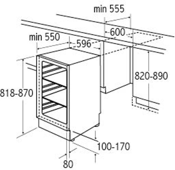 CDA Matrix MFU201 Under Counter Larder Integrated Fridge White Built In