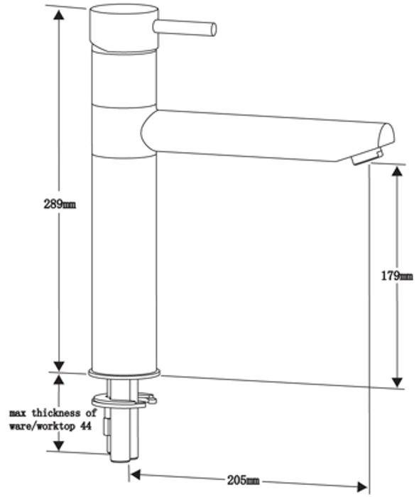 Francis Pegler EBRO SL Mono Sink Mixer ( 4G4127 ) Tap Chrome Built In