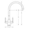 Homestyle HS935 Twin lever Swan Neck Tap Chrome