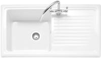 Caple WIL100 Wiltshire 100 Inset Ceramic Sink with Drainer Inset Sink White