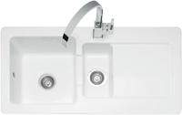 Caple FOX150 Foxboro 150 Inset Ceramic Sink with Drainer Inset Sink White