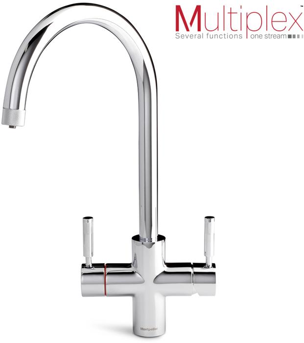 Montpellier Multiplex  3IN1SC Swan Spout Boiling Water Tap Chrome