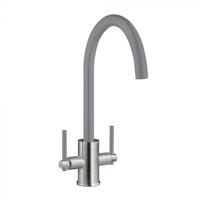 Homestyle HS945B-GR Twin Lever Mixer Tap Grey / Brushed