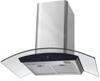 De Santii DS90TCCG Curved Glass Hood Stainless steel