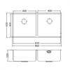 Homestyle SR1509 Quadrus Double bowl Undermount Sink Brushed Steel