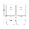 Homestyle UM2502 Rhombus Double Bowl Undermount Sink Stainless steel