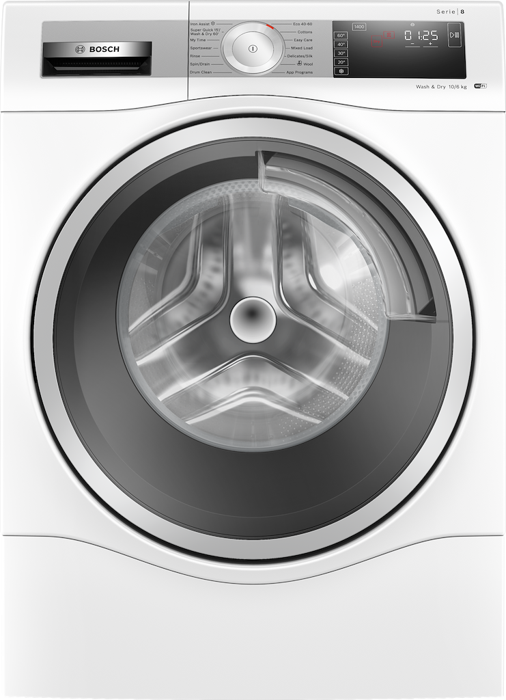 Bosch WDU8H541GB  Serie | 8, 10/6 kg, 1400 rpm, Freestanding Washer Dryer White