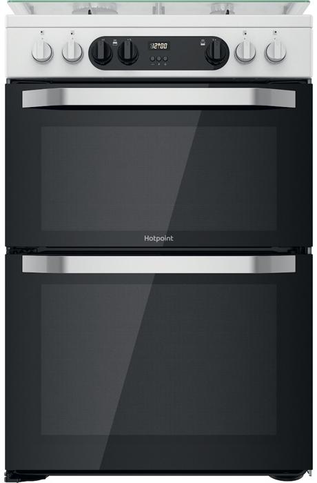 Hotpoint HDM67G9C2CW/UK Double cavity Freestanding Dual Fuel Cooker White