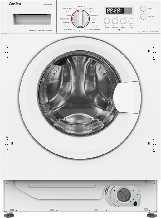 Amica AWDT814S 8kg 1400 spin Integrated Washer Dryer White