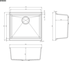 Carysil EN500 Quadrus 53cm Single Bowl Undermount Sink Gunmetal Grey