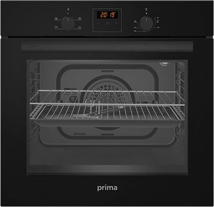 Prima PRSO107 Fan Built-in Single Electric Oven Black Glass