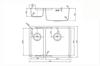 1810 LUXSODUO25 180/340U BBR 25mm Radius Corners LD/1834/U25/S/BBR/307 (Old overflow system) 1.5 Bowl Undermount Sink Stainless steel