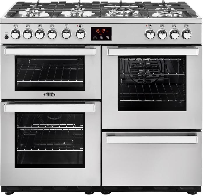 Belling Cookcentre 100DFT Professional 100cm  444444081 Dual Fuel Range Cooker Stainless steel
