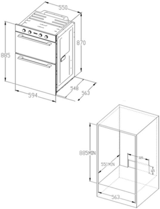 Belling BEL BI903MFC Oven with Catalytic Liners 444411402 Builtin
