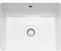 Caple Ettra ETT600U Single Bowl Ceramic with CPK501 Waste & Overflow kit Undermount Sink White