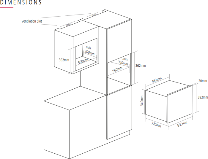 Caple CM121BK Wall Unit Microwave with Grill Builtin Microwave Black
