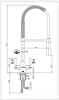NS ELO0048 Spring down Twin lever Pull-Down ( EL00048 ) Tap Chrome