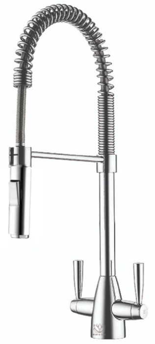 NS ELO0048 Spring down Twin lever Pull-Down ( EL00048 ) Tap Chrome