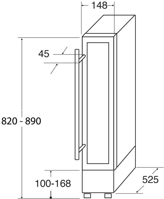 CDA FWC153BL freestanding under counter slimline Wine Cooler Black Glass Built In Kitchens
