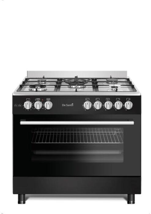 De Santii DS95GT-BK  90cm 5 Burner Gas Hob Gas Range Cooker Black