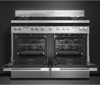 Fisher & Paykel OR120DDWGX2 120cm  Six burner gas hob with two wok burners Two separate convection ovens Dual Fuel Range Cooker Stainless steel
