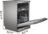 Bosch SMS2ITI41G Series 2 60cm Freestanding Dishwasher Silver Inox