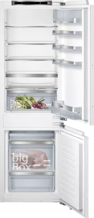 Siemens KI86SAFE0G iQ500  freezer at bottom 177.2 x 55.8 cm flat hinge 60/40 split Integrated Fridge Freezer White