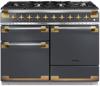 Rangemaster ELS110DFSL/AB Elise 110 Dual Fuel Slate with Antique Brass Dual Fuel Range Cooker 