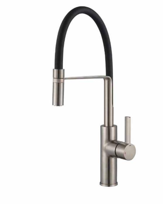 Francis Pegler 922139 Jeroni Chef Brushed Nickel & Black Pull Out Kitchen Mixer Tap 