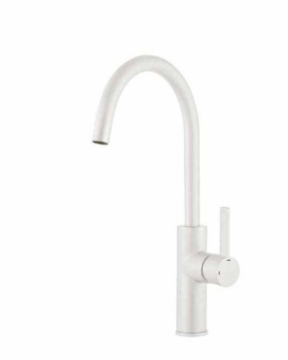 Francis Pegler 922121 Jeroni Swan 1 Handle Kitchen Mixer Tap White