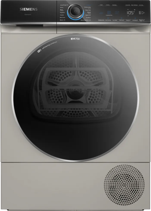 Siemens WQ46B2CXGB iQ700 Heat pump 9kg Freestanding Dryer Silver Inox