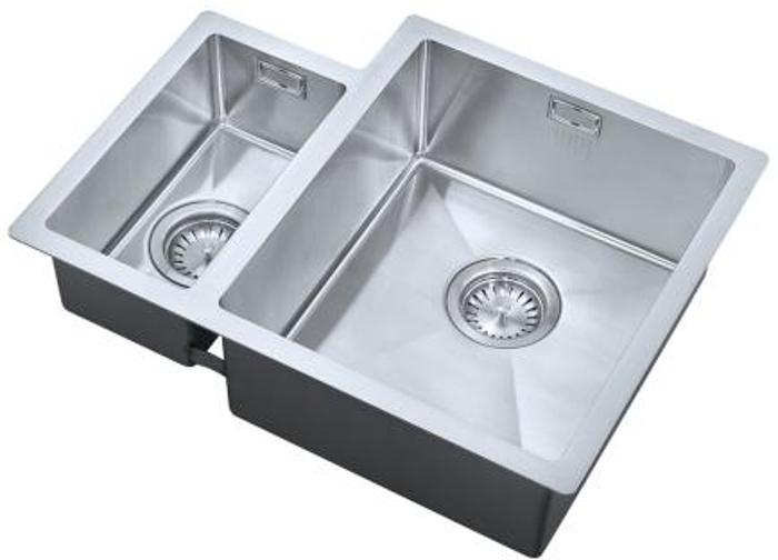 1810 Zenduo Contratto 160/340U BBR /280 1.5 Bowl Undermount Sink Satin Finish