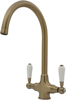 Francis Pegler 4P1065 Rune Mono - Ceramic Handles Tap Antique Brass