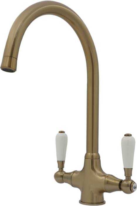 Francis Pegler 4P1065 Rune Mono - Ceramic Handles Tap Antique Brass