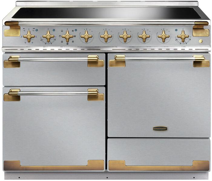 Rangemaster 135310 Elise ELS110EISS/AB 110cm Induction Stainless Steel / Antique Brass Induction Range Cooker 