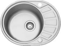 Leisure CPTRD580 Compact Round 1 Bowl (with WAST09 Waste Kit) Inset Sink Satin Stainless Steel