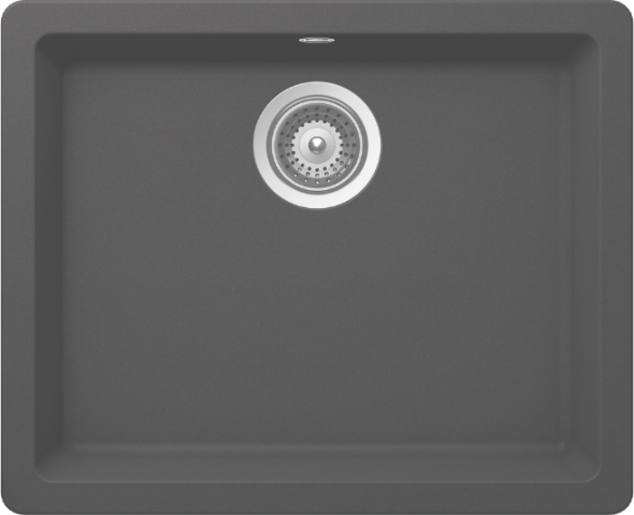 1810 Hohleuno 490U  Purquartz /1514 Undermount Sink Dark Grey