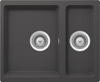 1810 HohleDuo 310/160U 1.5 Bowl Purquartz /1524 Undermount Sink Dark Grey
