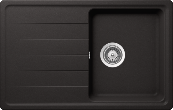 1810 Berguno 780i 1 Bowl Pure Quartz /1601 Inset Sink Black
