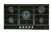 CATA UBGOG901BK 90cm 5 Burner Gas on Glass Gas Hob Black Glass